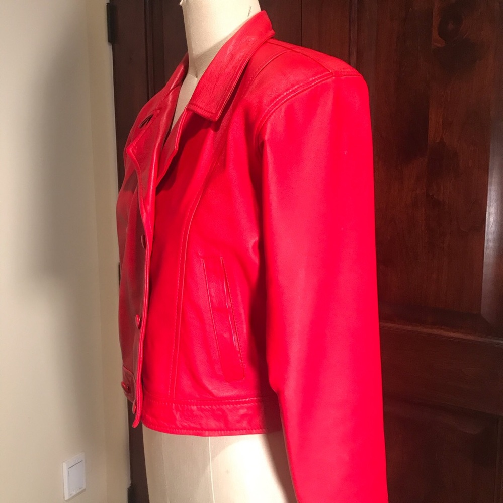 Red Leather Jacket - Picture 3 of 4